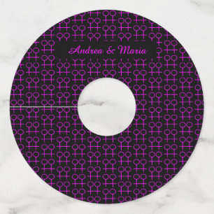 Lesbian Lovers Personalised Wine Glass Tags