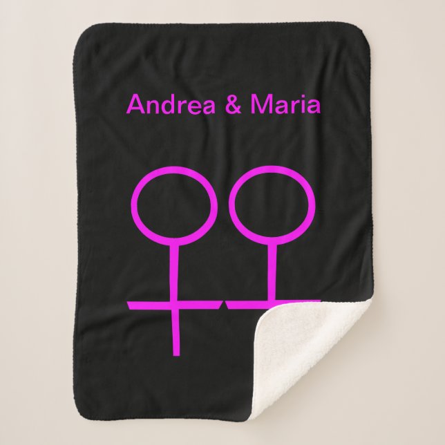 Lesbian Lovers Sherpa Blanket (Front)