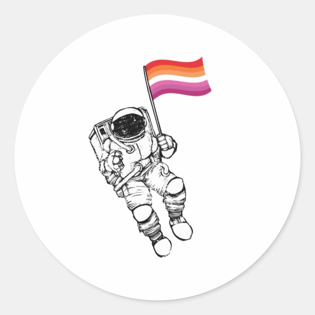 Lesbian Moonwoman Pride Classic Round Sticker (Front)