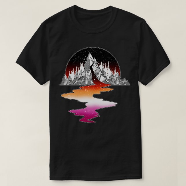 Lesbian Mountain River T-Shirt (Design Front)