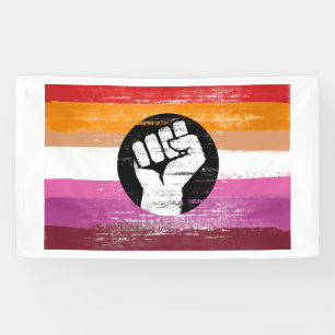 Lesbian Painted Protest Flag Banner