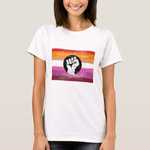 Lesbian Painted Protest Flag T-Shirt