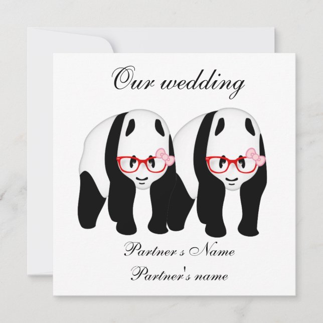 Lesbian, Panda's wedding invitation (Front)