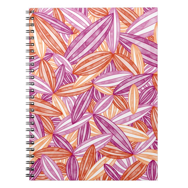 Lesbian Pride Abstract Zen Flower Petals Pink Notebook (Front)
