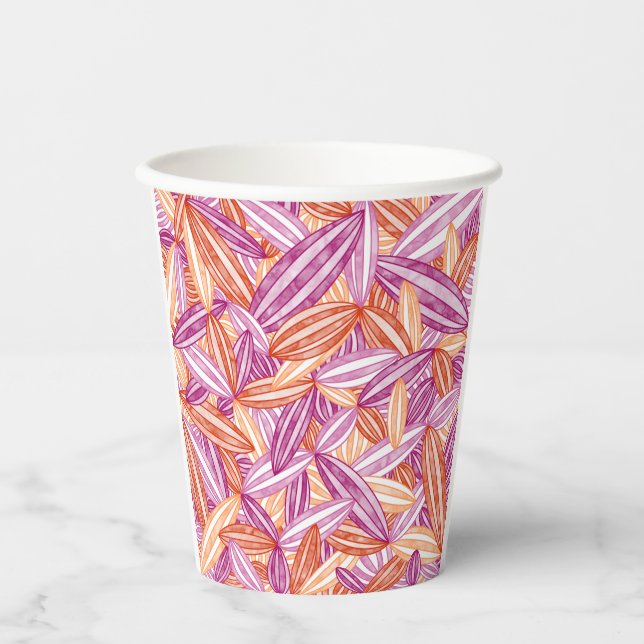 Lesbian Pride Abstract Zen Flower Petals Pink Paper Cups (Front)