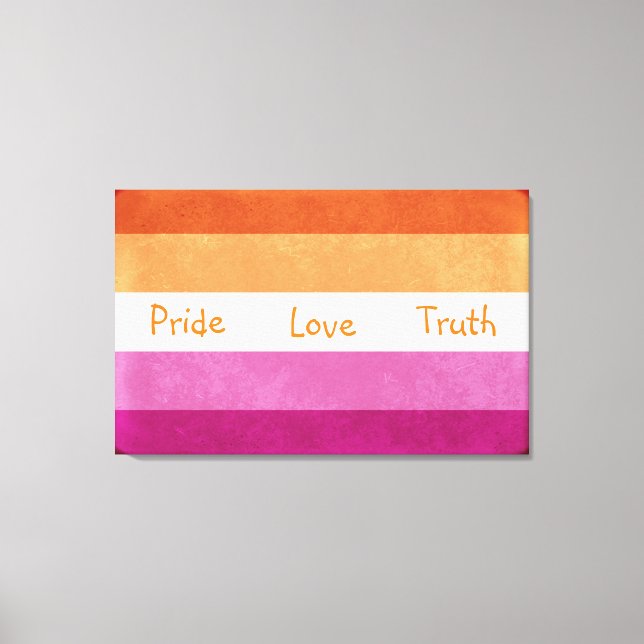  Lesbian Pride and Support Flag Colours Art Canvas (Front)