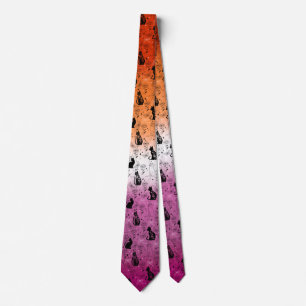 Lesbian Pride Black Cat - Mystical Witchy Tie