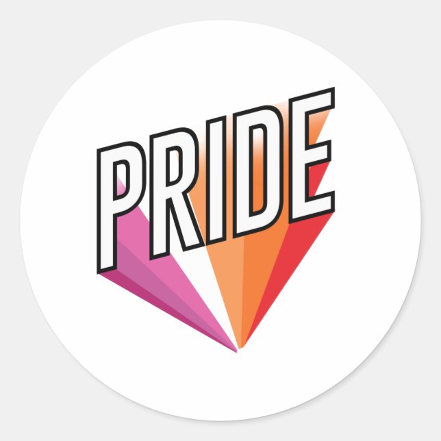 Lesbian Pride Burst Classic Round Sticker (Front)