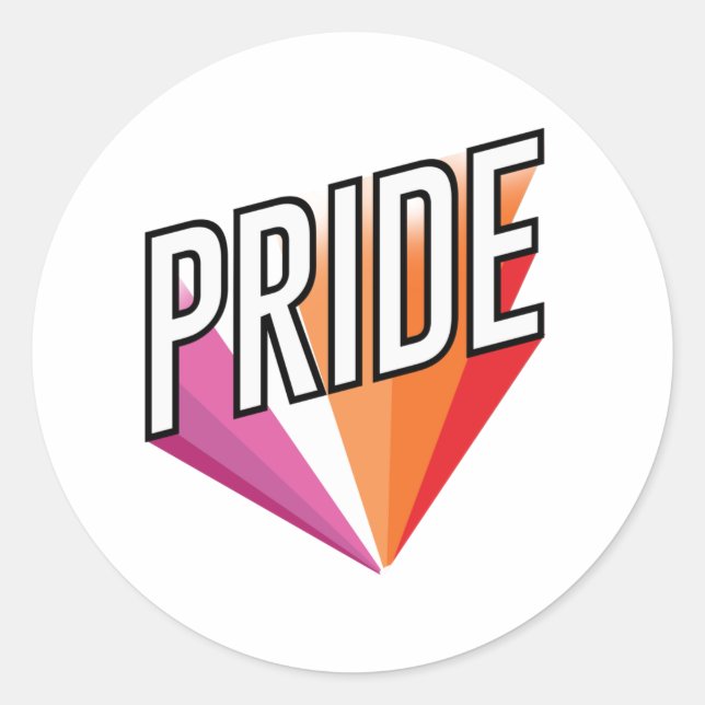 Lesbian Pride Burst Classic Round Sticker (Front)
