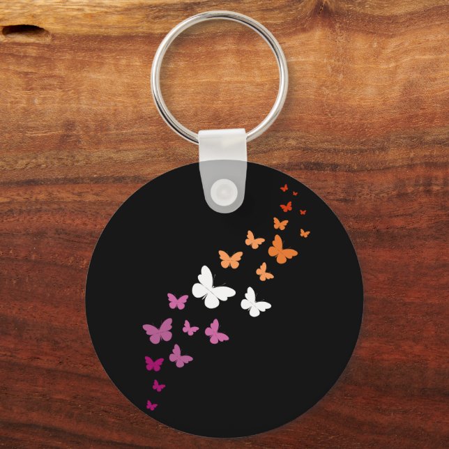 Lesbian Pride Butterfly Trail Key Ring (Front)