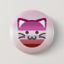 lesbian pride cat button
