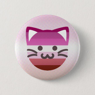 lesbian pride cat button