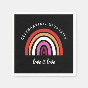 Lesbian Pride Celebrating Diversity Love Is Love Napkin