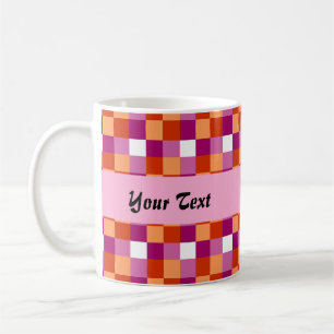 Lesbian pride colours chequered pattern  coffee mug