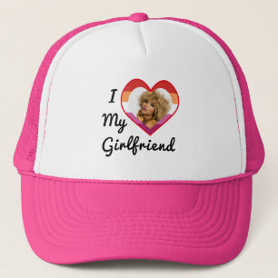 Lesbian Pride Custom Photo I Love My Girlfriend Trucker Hat