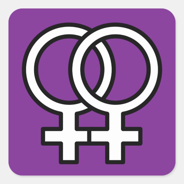 Lesbian Pride Double Venus Symbol Sticker (Front)
