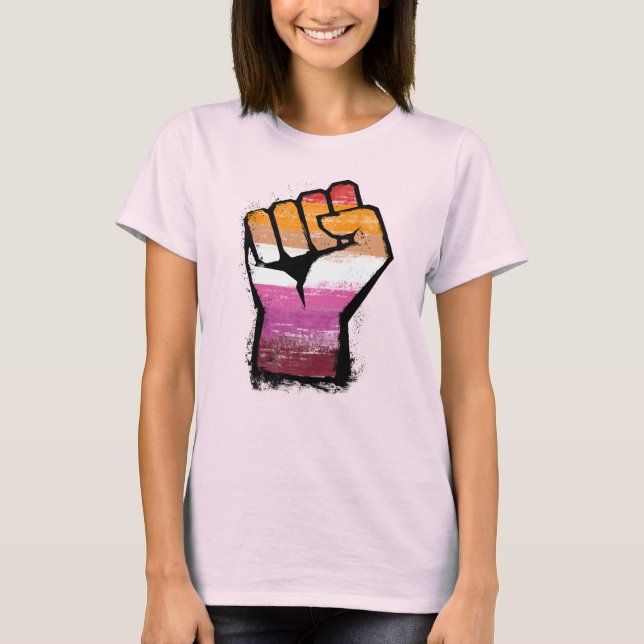 Lesbian Pride Fist T-Shirt (Front)