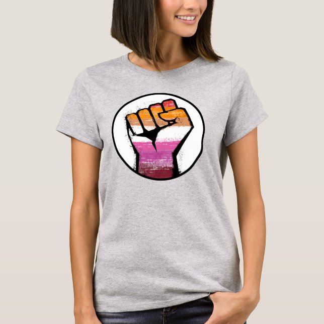 Lesbian Pride Fist T-Shirt (Front)