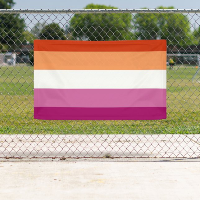 Lesbian Pride Flag (5 Stripes) Banner (Insitu)