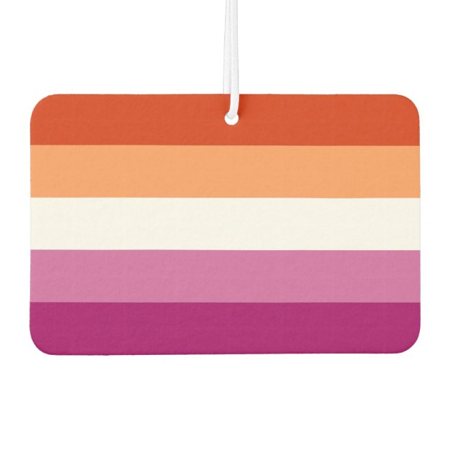 Lesbian Pride Flag (5 Stripes) Car Air Freshener (Front)