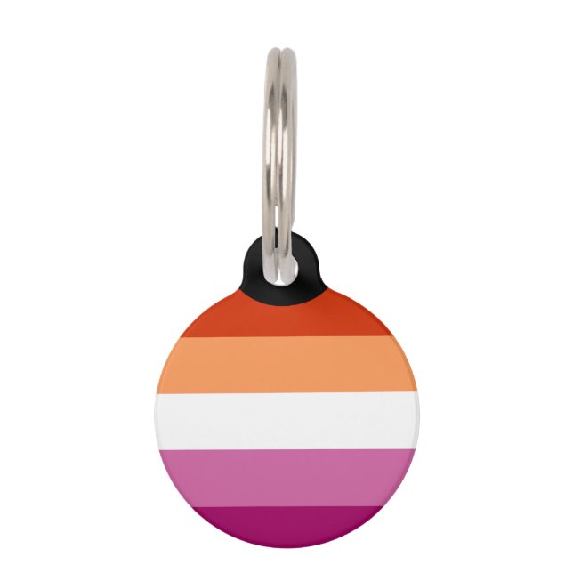 Lesbian Pride Flag (5 Stripes) Pet Tag (Front)