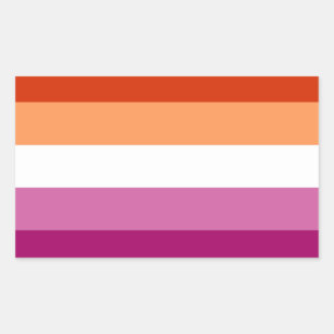 Lesbian Pride Flag (5 Stripes) Rectangular Sticker