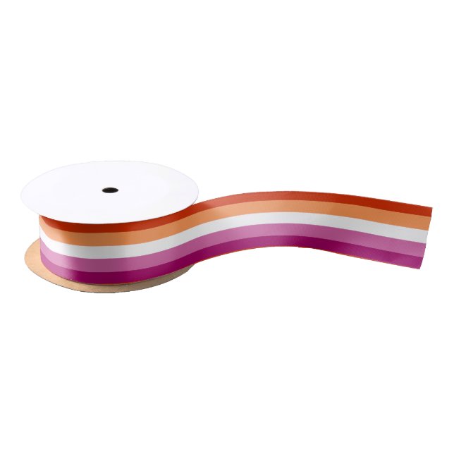 Lesbian Pride Flag (5 Stripes) Satin Ribbon (Spool)
