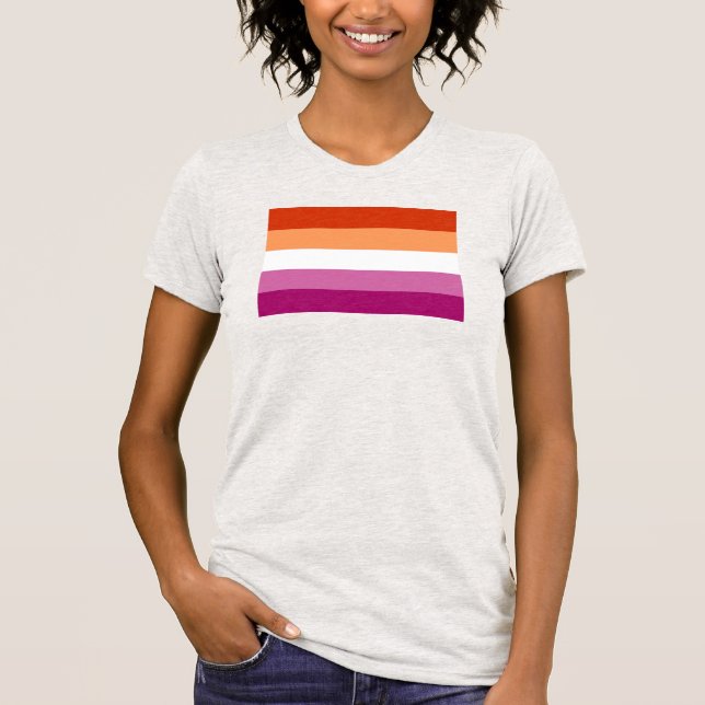 Lesbian Pride Flag (5 Stripes) T-Shirt (Front)