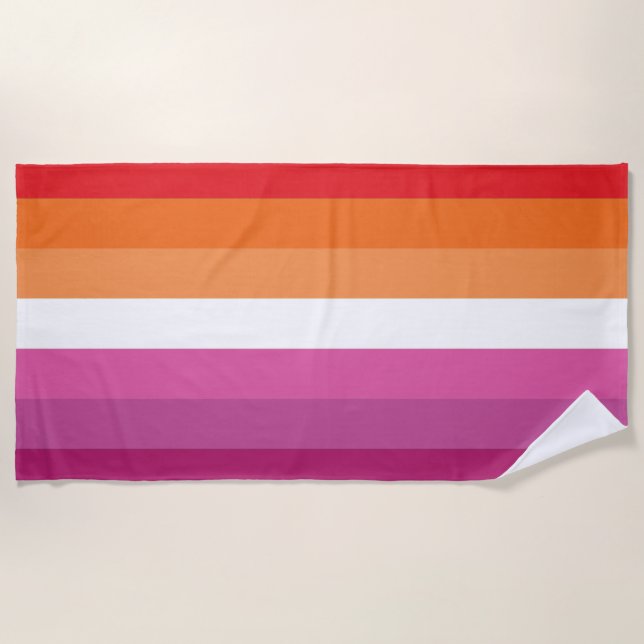 Lesbian Pride Flag Beach Towel (Front)