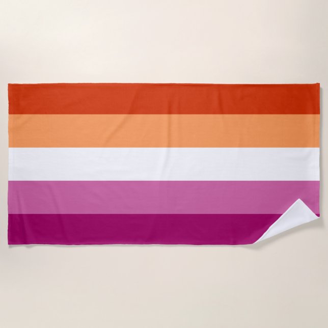 Lesbian Pride flag Beach Towel (Front)