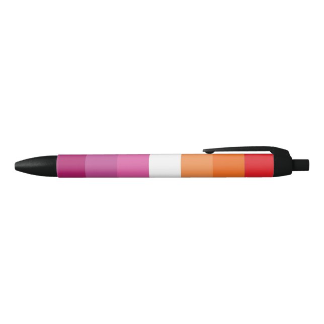 Lesbian Pride Flag Black Ink Pen (Top)