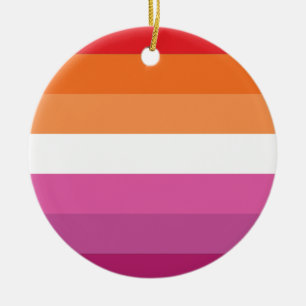 Lesbian Pride Flag Ceramic Tree Decoration