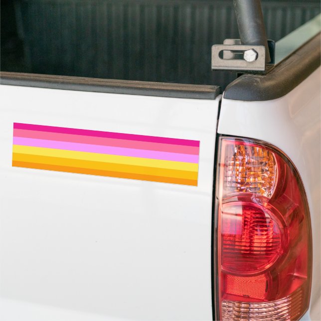 Lesbian Pride Flag (Dawn) Bumper Sticker (On Truck)