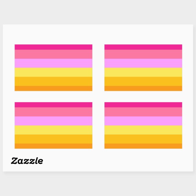 Lesbian Pride Flag (Dawn) Rectangular Sticker (Sheet)