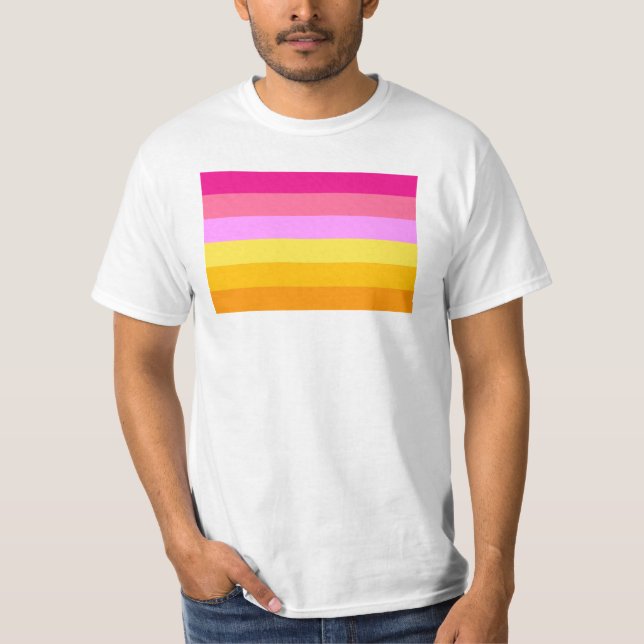 Lesbian Pride Flag (Dawn) T-Shirt (Front)