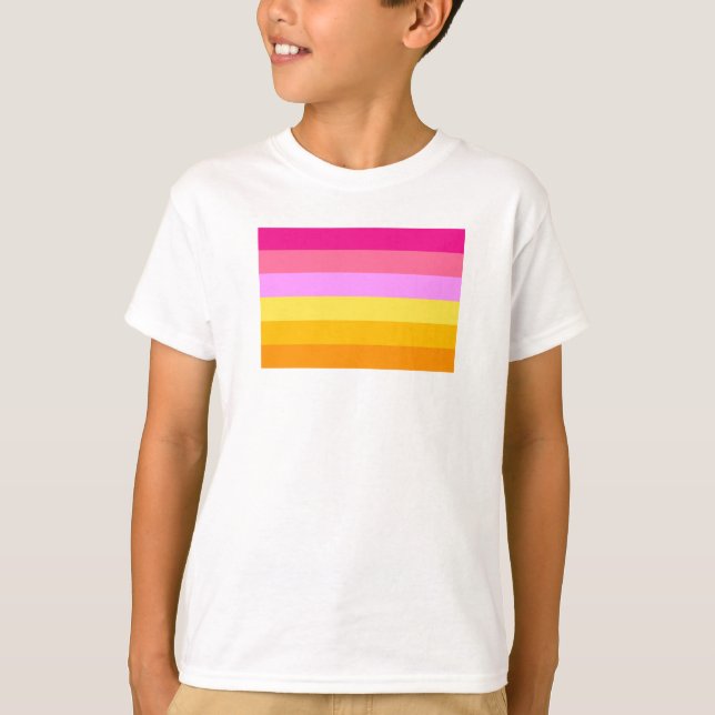 Lesbian Pride Flag (Dawn) T-Shirt (Front)