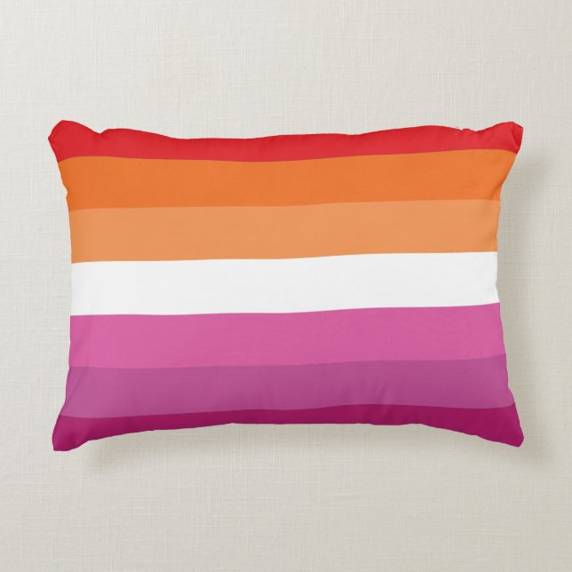Lesbian Pride Flag Decorative Cushion (Front)