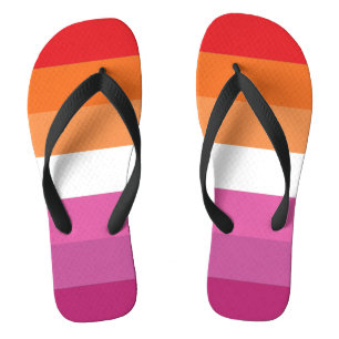 Lesbian Pride Flag Flip Flops