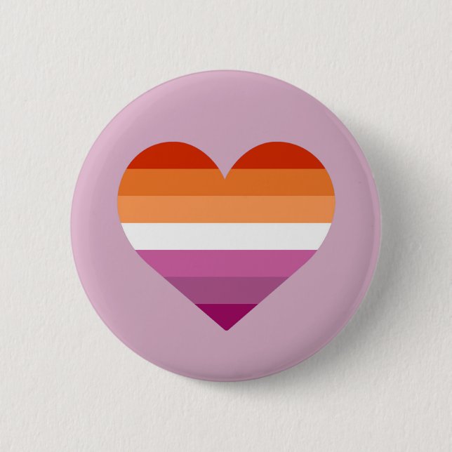 Lesbian Pride Flag Heart Design Badge Pride 2024 (Front)