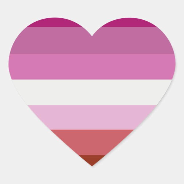 Lesbian Pride Flag Heart Sticker (Front)