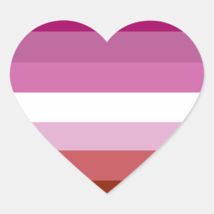 Lesbian pride flag heart sticker