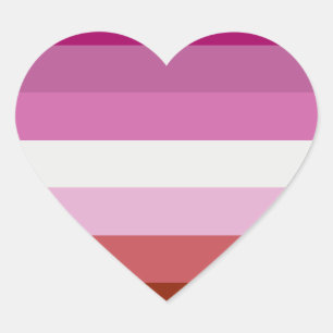 Lesbian Pride Flag Heart Stickers