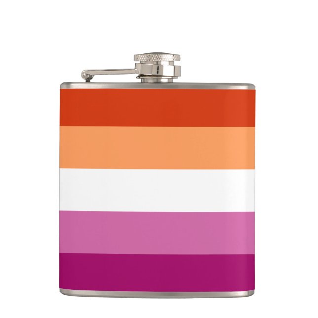 Lesbian Pride flag Hip Flask (Front)
