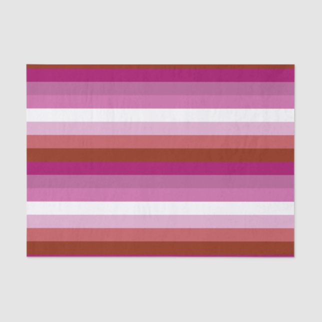 Lesbian Pride Flag Horizontal Tissue Paper (Front)