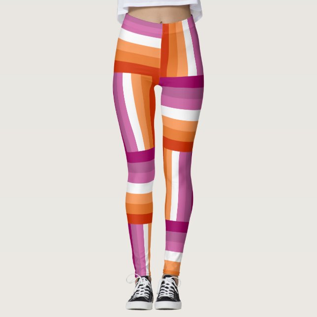 Lesbian Pride Flag Inspired Leggings (Front)