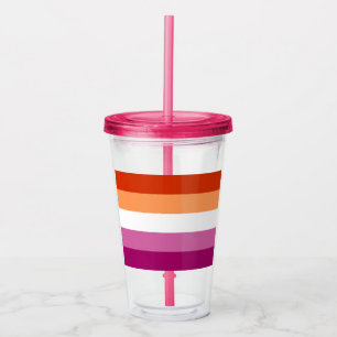 Lesbian Pride Flag LGBTQ Acrylic Tumbler