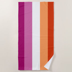 Lesbian Pride Flag LGBTQ Beach Towel
