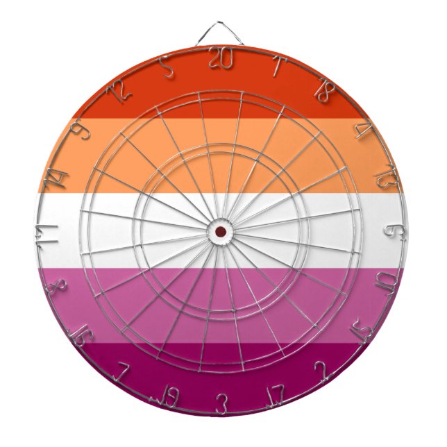 Lesbian Pride Flag LGBTQ Dartboard (Front)
