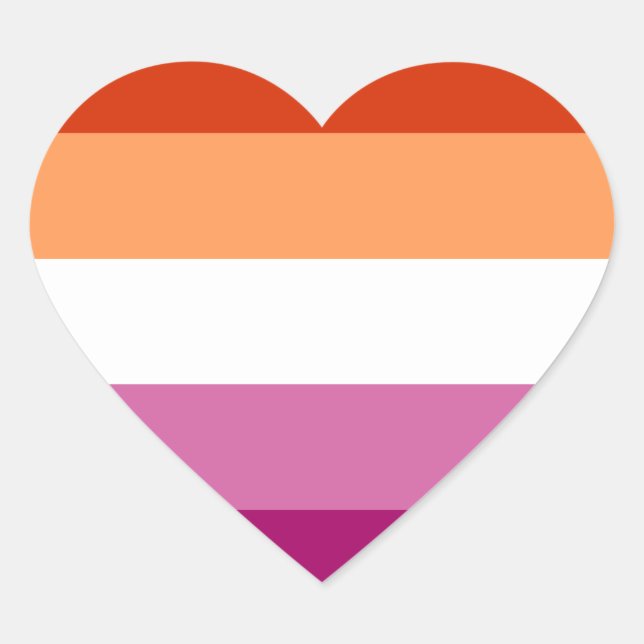 Lesbian Pride Flag LGBTQ Heart Sticker (Front)