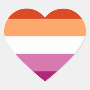 Lesbian Pride Flag LGBTQ Heart Sticker